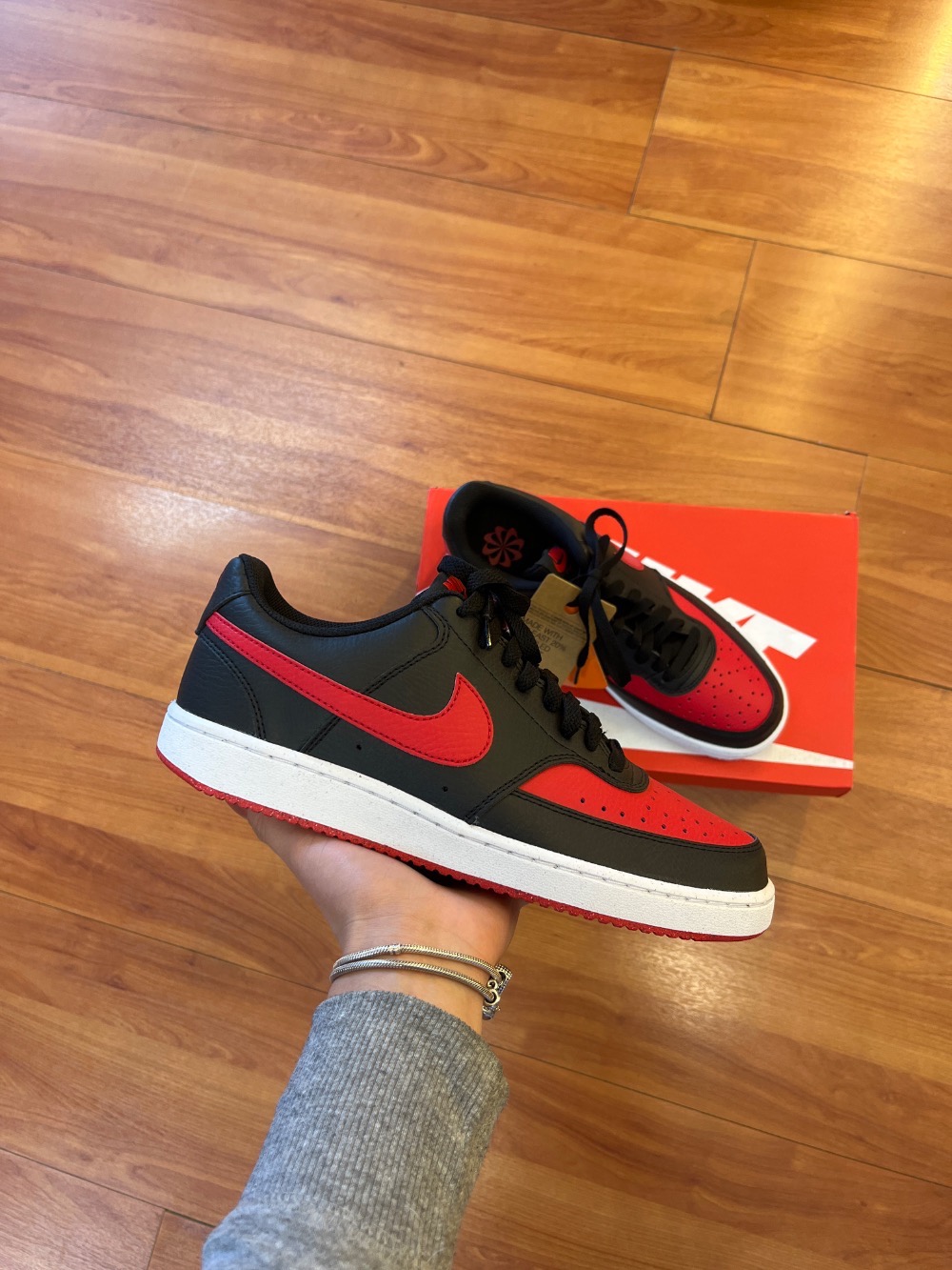 Nike Court Vision Low Black University Red