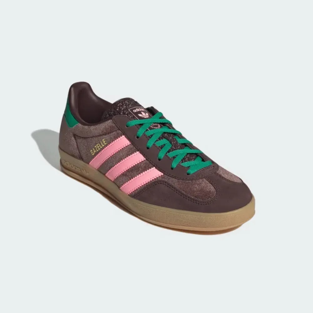adidas Gazelle Indoor Dark Brown Glow Pink Court Green