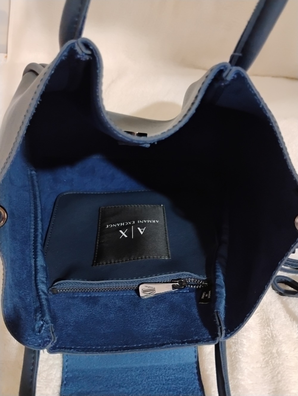 Bolsa de ombro azul Armani Exchange