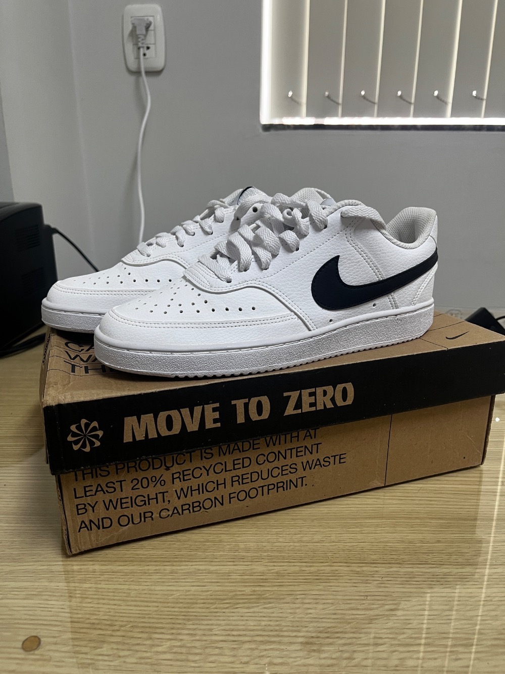 Nike Court Vision Low Next Nature White Black Feminino