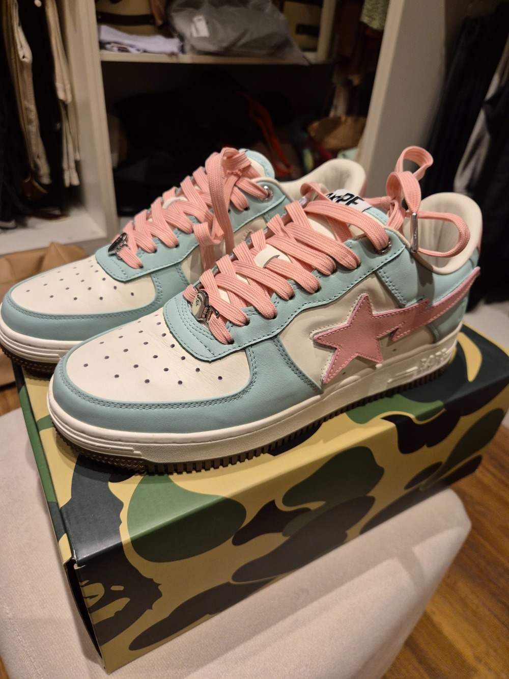 A Bathing Ape Bape Sta Low #4 Green Blue Pink