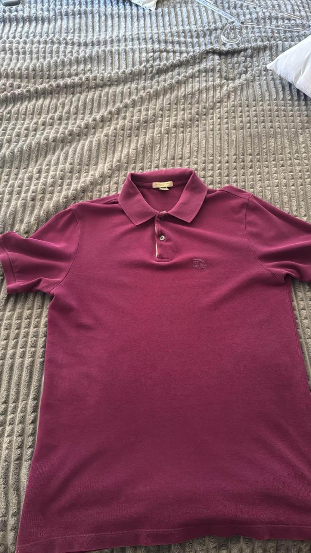 Polo Burberry Brit Modern Fit Roxa Tamanho M – 100% Algodão