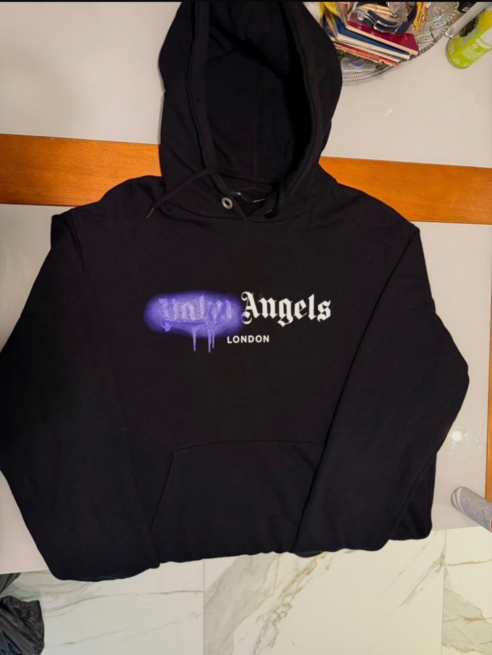 Moletom Palm Angels London Sprayed Black Purple