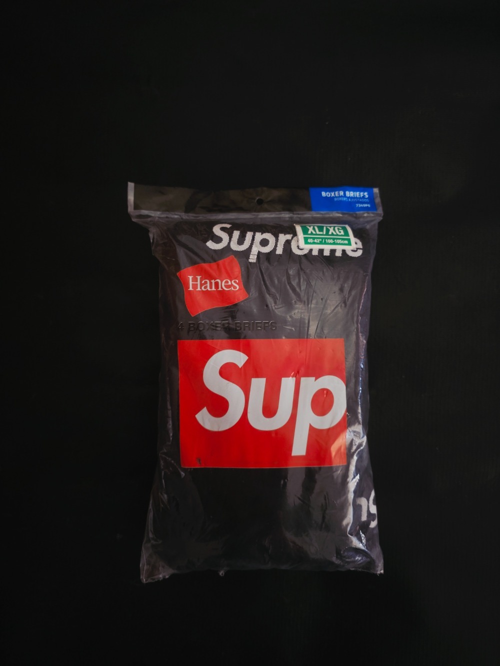 Hanes x Supreme Cuecas Boxer Black (4 Pack) SS26-W1 — XG, Novo