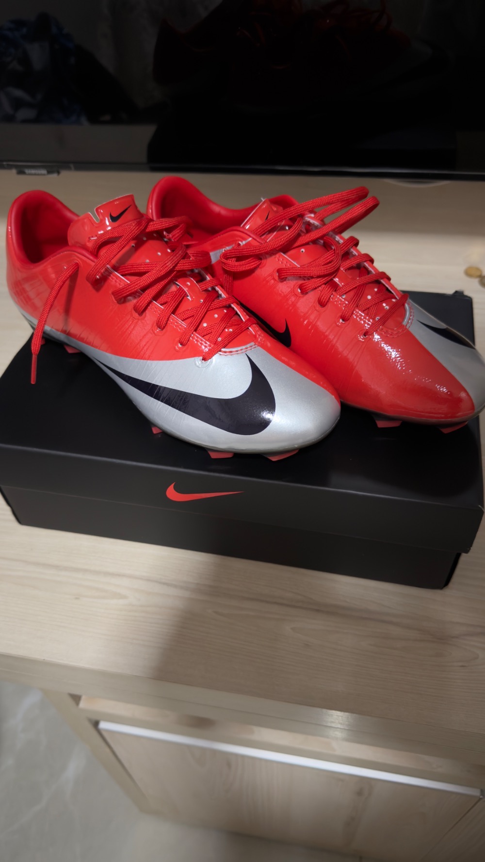 CR7 x Chuteira Nike Mercurial Vapor Superfly 1 Elite RGN Max Orange