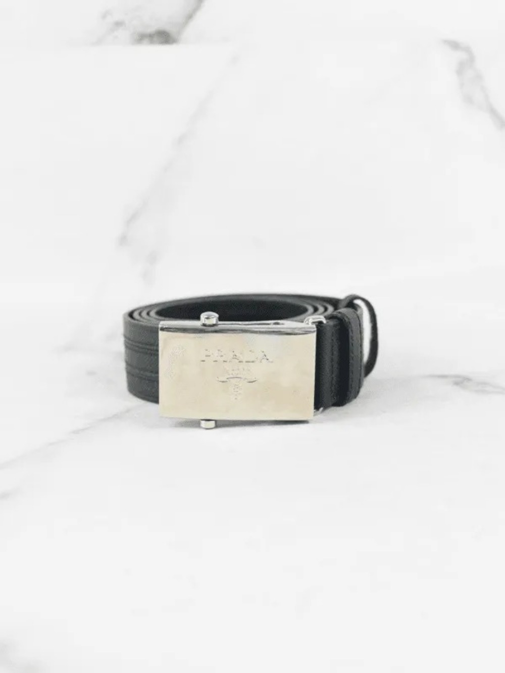 Cinto Prada Basic Logo Preto