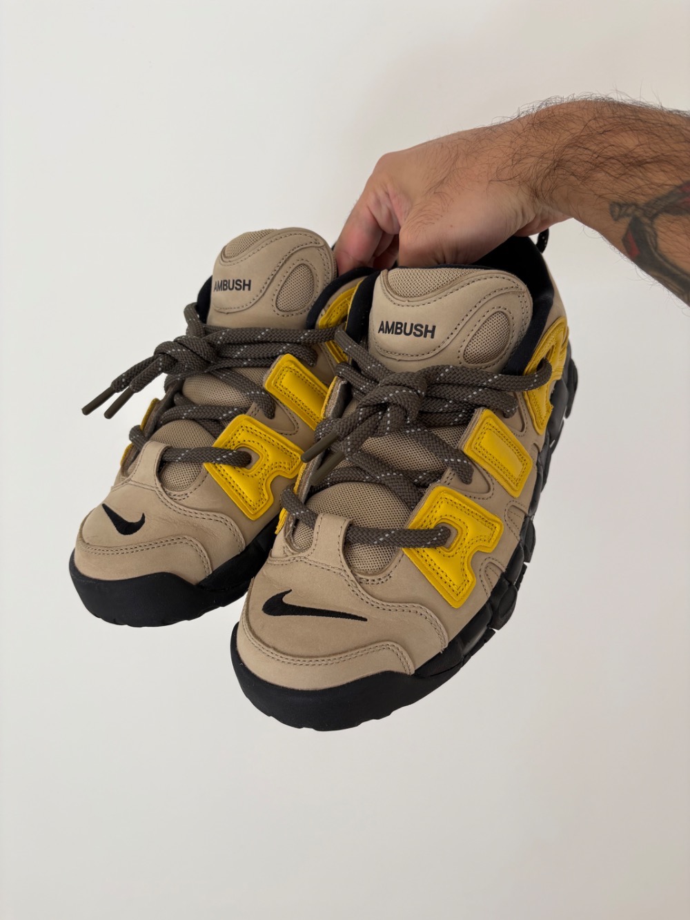 Ambush x Nike Air More Uptempo Low Limestone