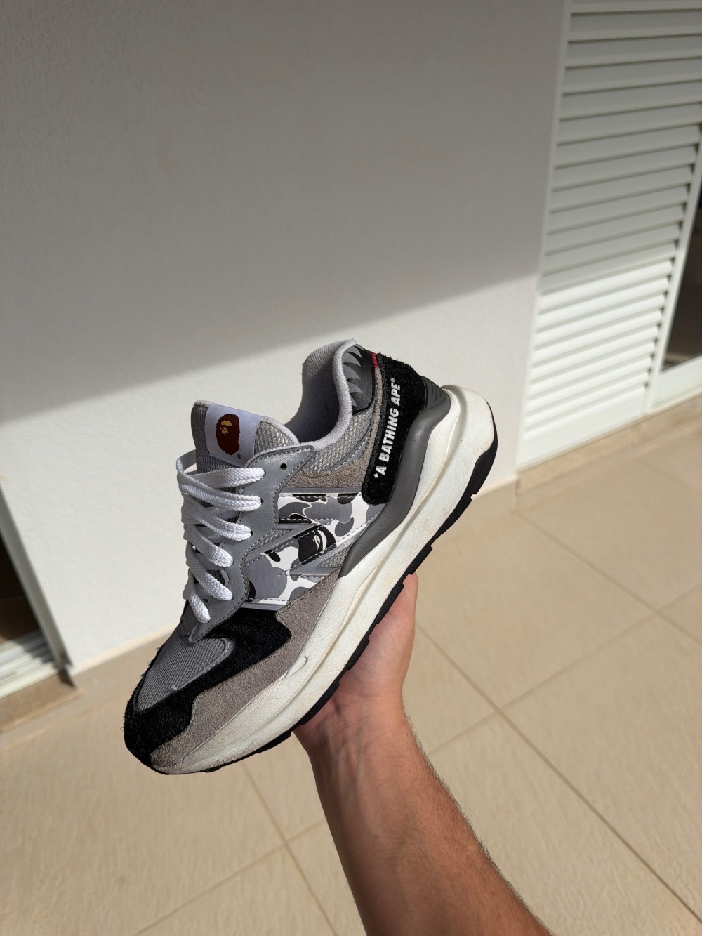 BAPE x New Balance 57/40 Grey — 40.5, Usado