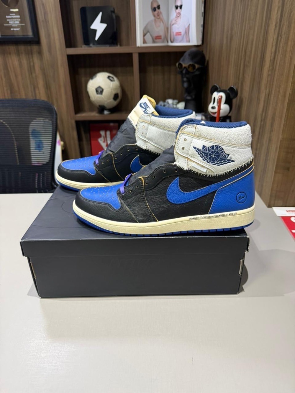 Union LA x Fragment x Air Jordan 1 Retro High Sport Royal — 41, Novo