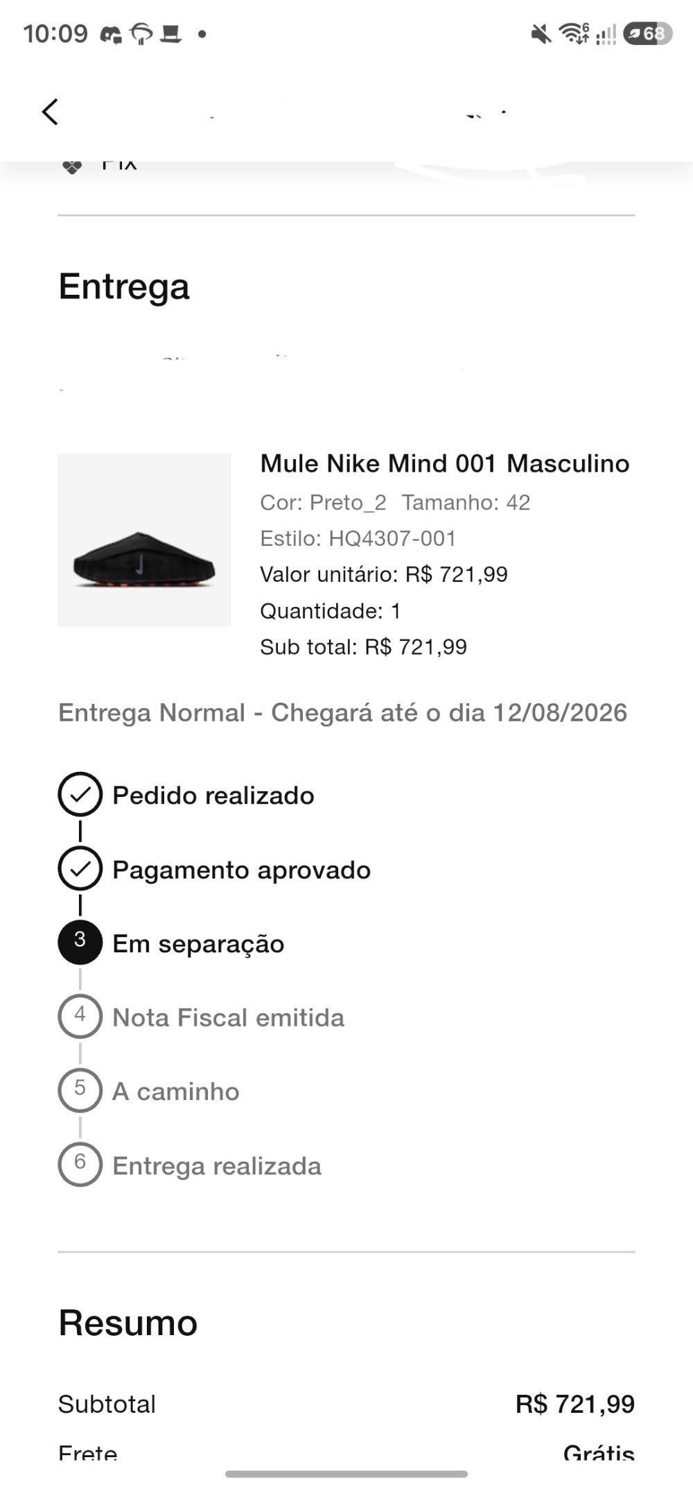 Nike Mind 001 Slide Black Chrome — 42, Novo