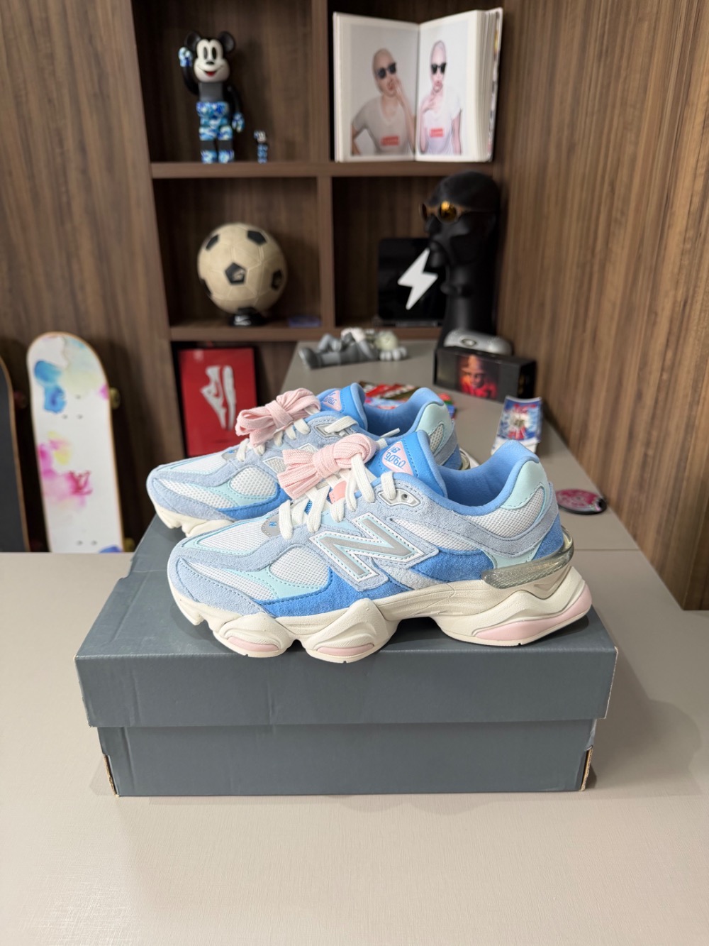 New Balance 9060 GS Blue White — 36, Novo