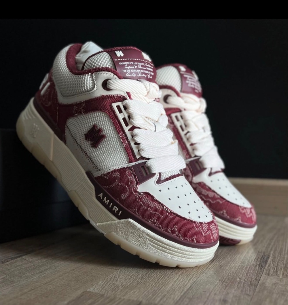 Amiri MA-1 Bandana Denim Burgundy