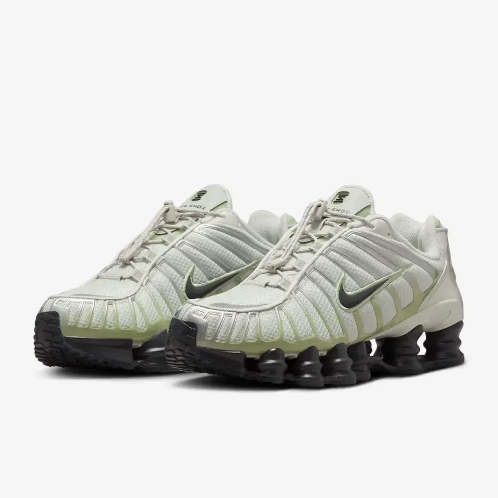 Nike Shox TL Olive Aura Feminino — 34 / 35 / 35.5 / 36 / 37 / 37.5 / 38 / 39 / 39.5 / 40 / 40.5 / 41, Novo