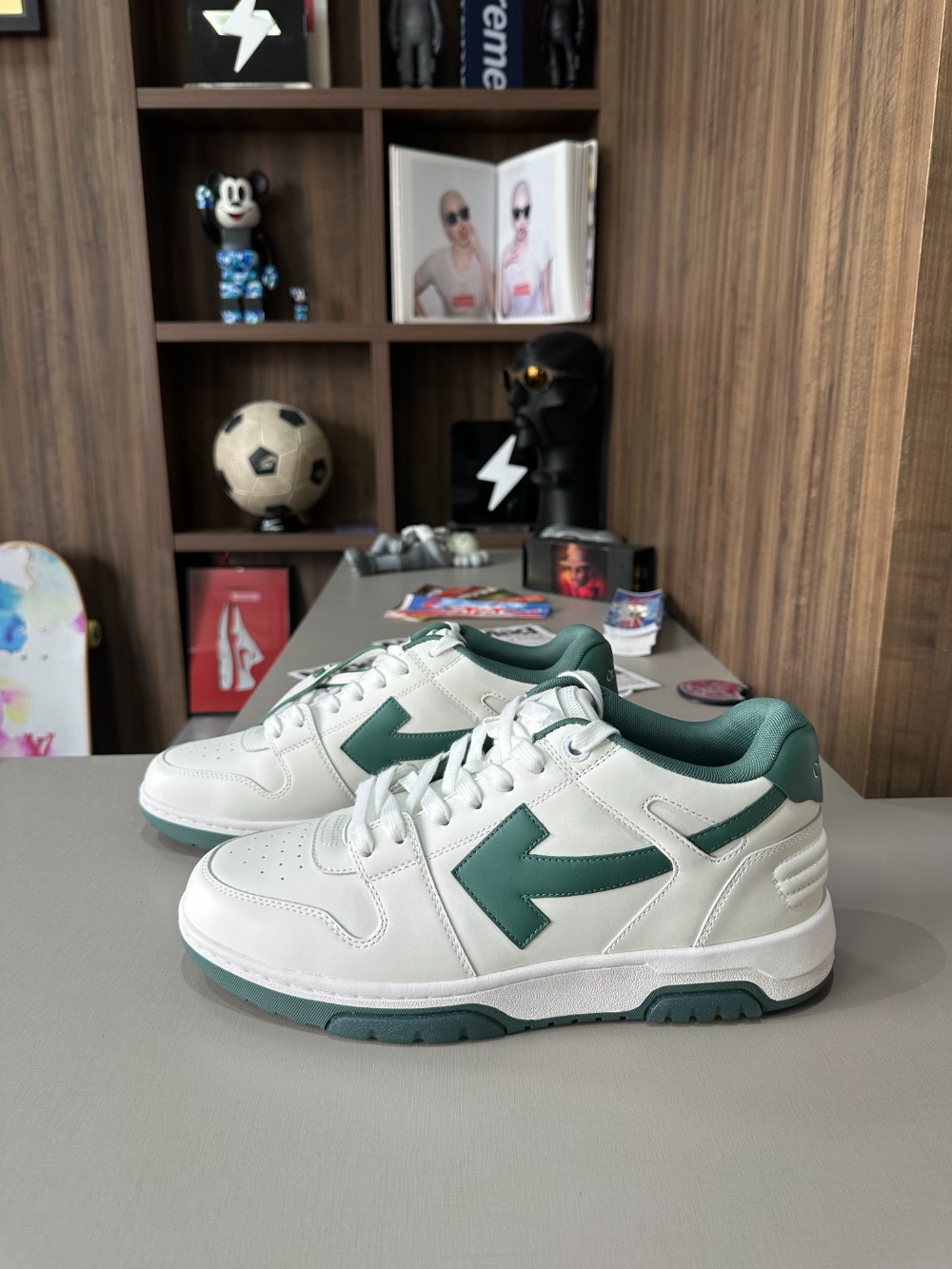 Off-White Out Of Office Leather White Green — 44, Novo