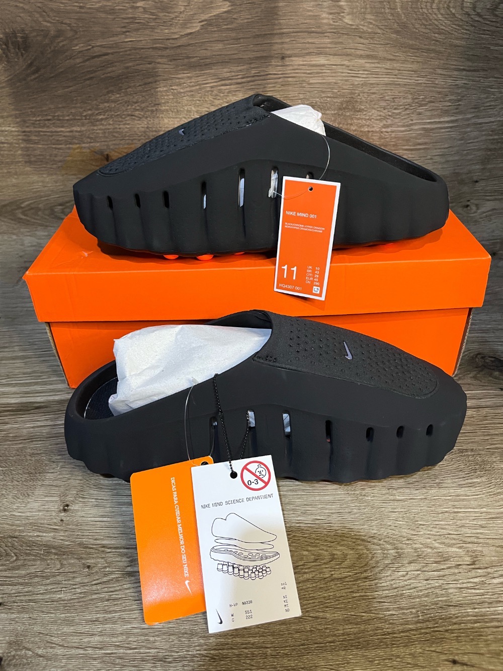 Nike Mind 001 Slide Black Chrome — 43, Novo