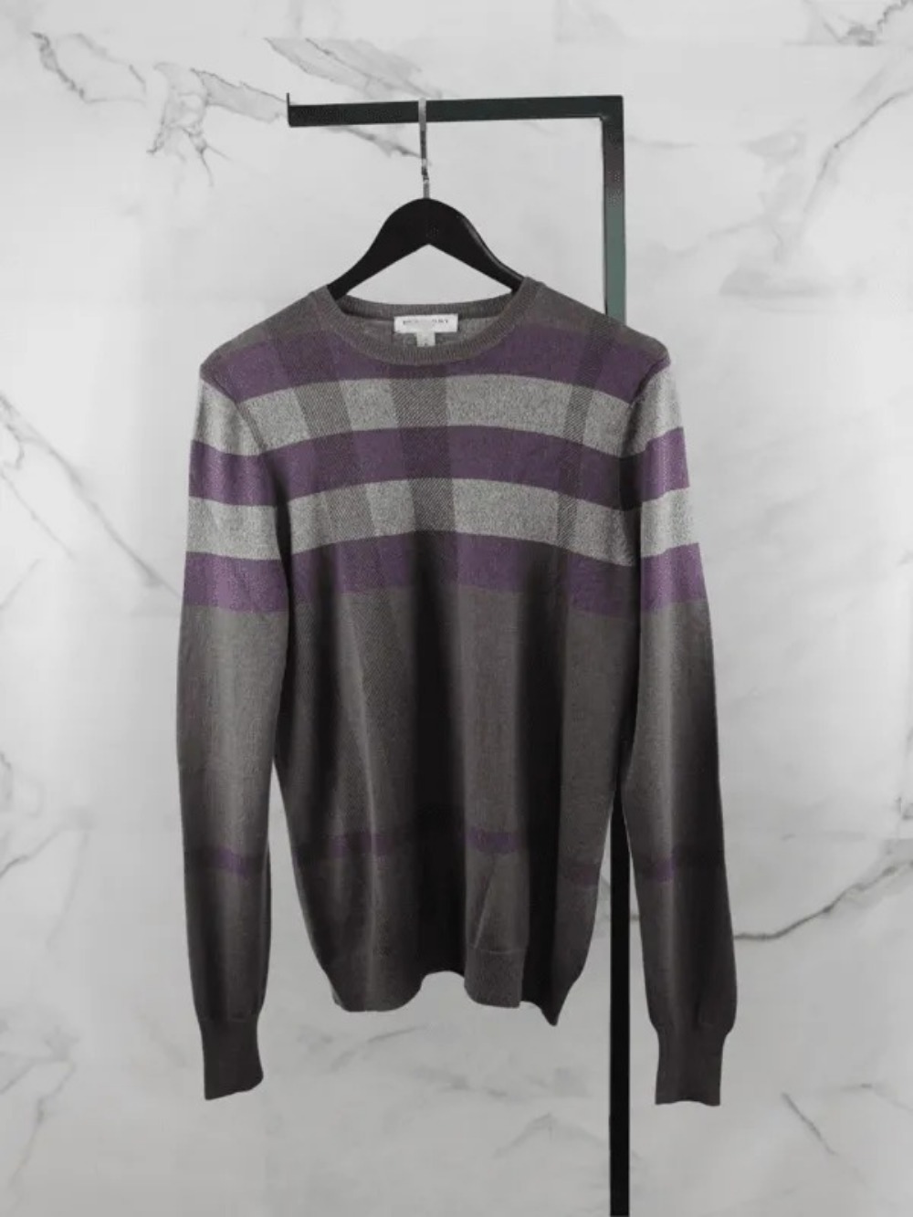 Sweater Burberry Vintage Check Roxo/Cinza/Marrom