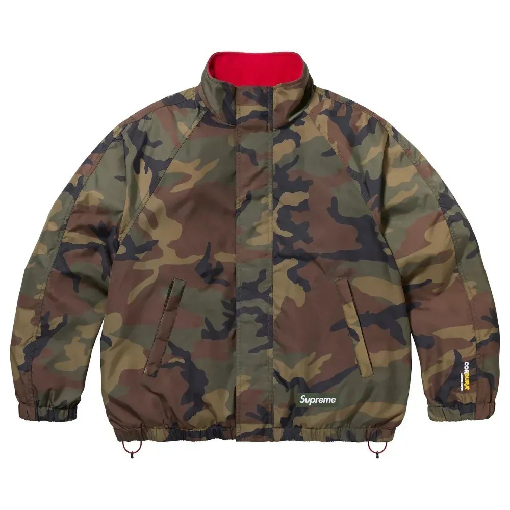 Polartec x Supreme Jaqueta Reversible Track Woodland Camo FW25-W19 — M / G, Novo