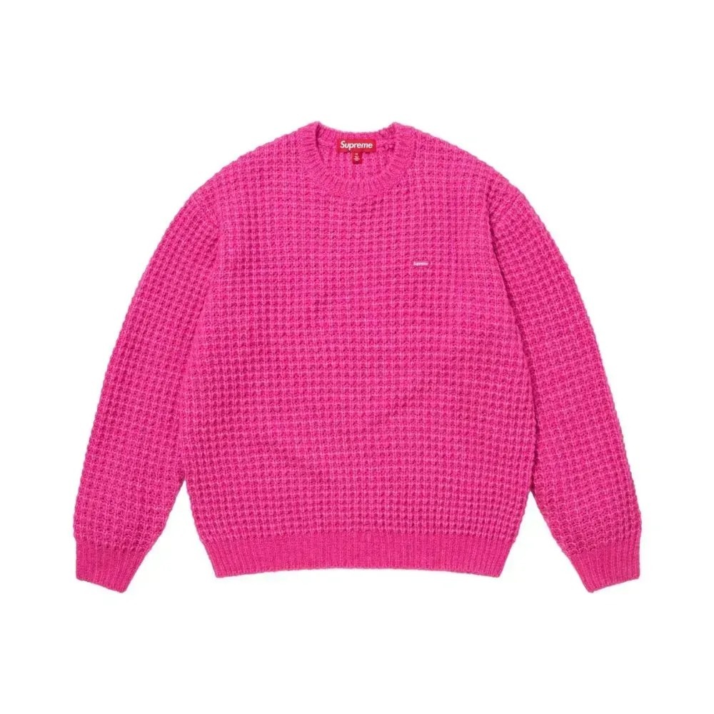 Suéter Supreme Small Box Waffle Pink FW25-W19 — G, Novo