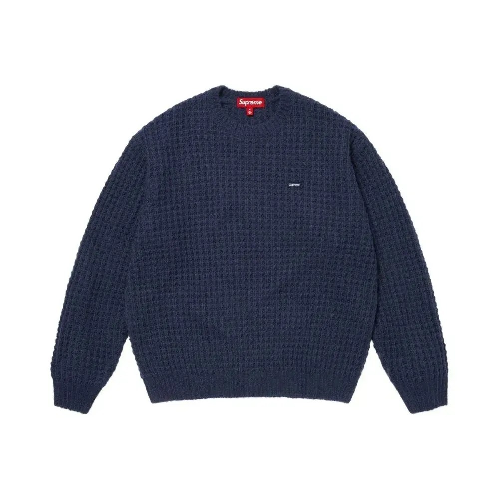 Suéter Supreme Small Box Waffle Navy FW25-W19 — M, Novo