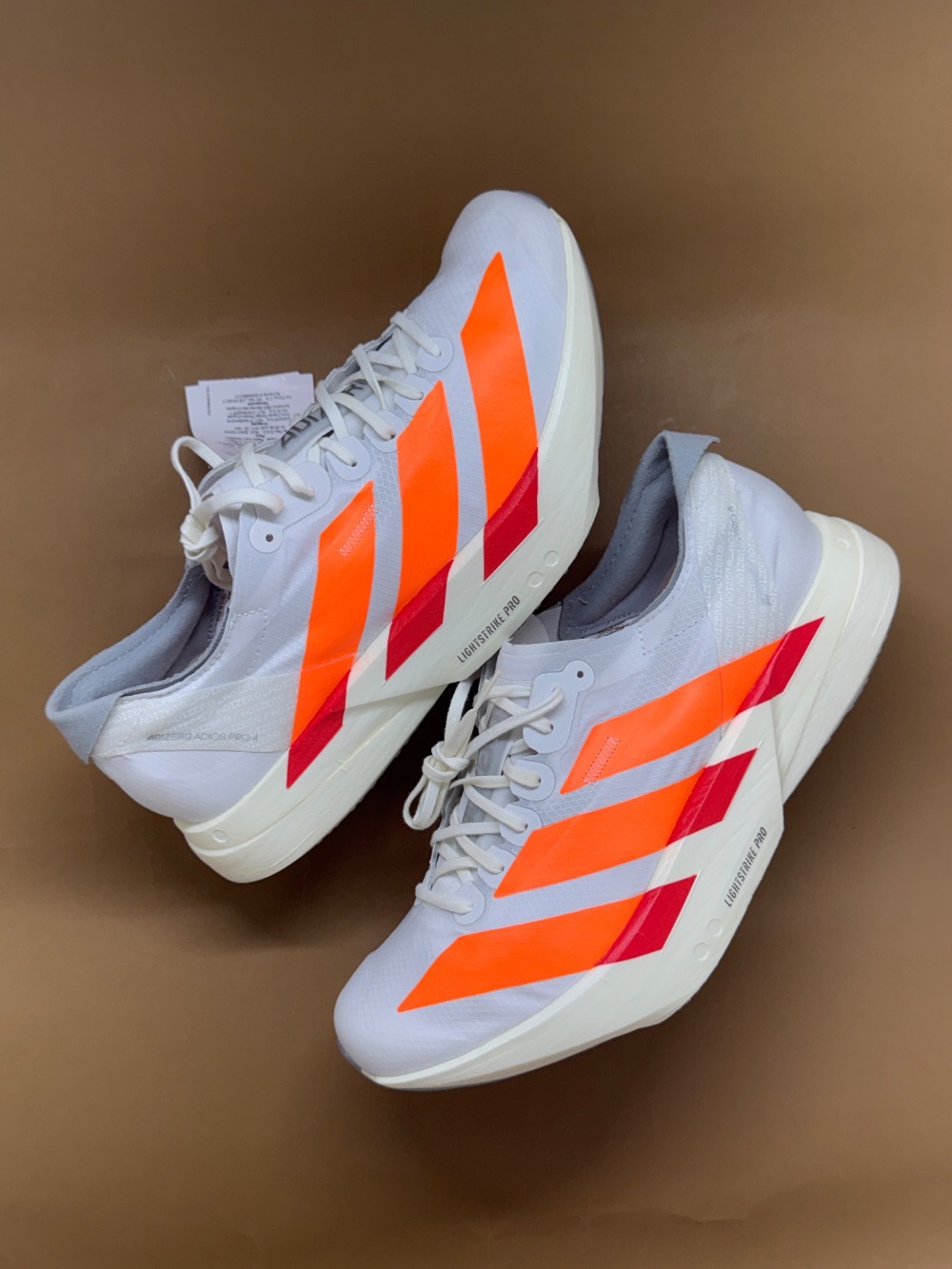 adidas Adizero Adios Pro 4 Cloud White Lucid Orange Lucid Red