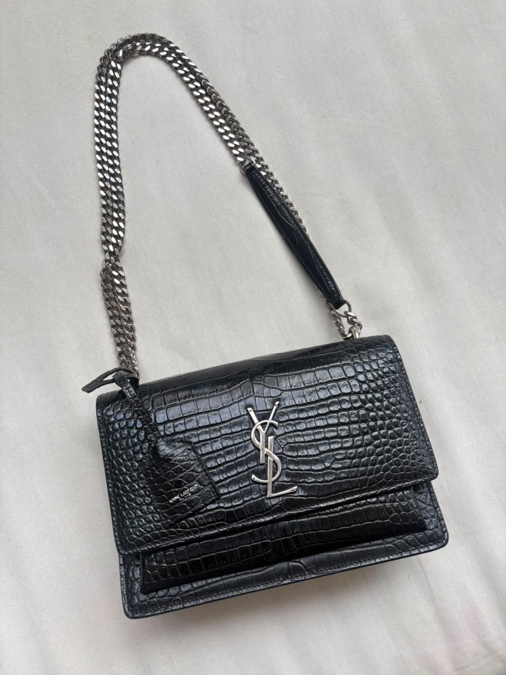 Yves Saint Laurent Sunset média em couro