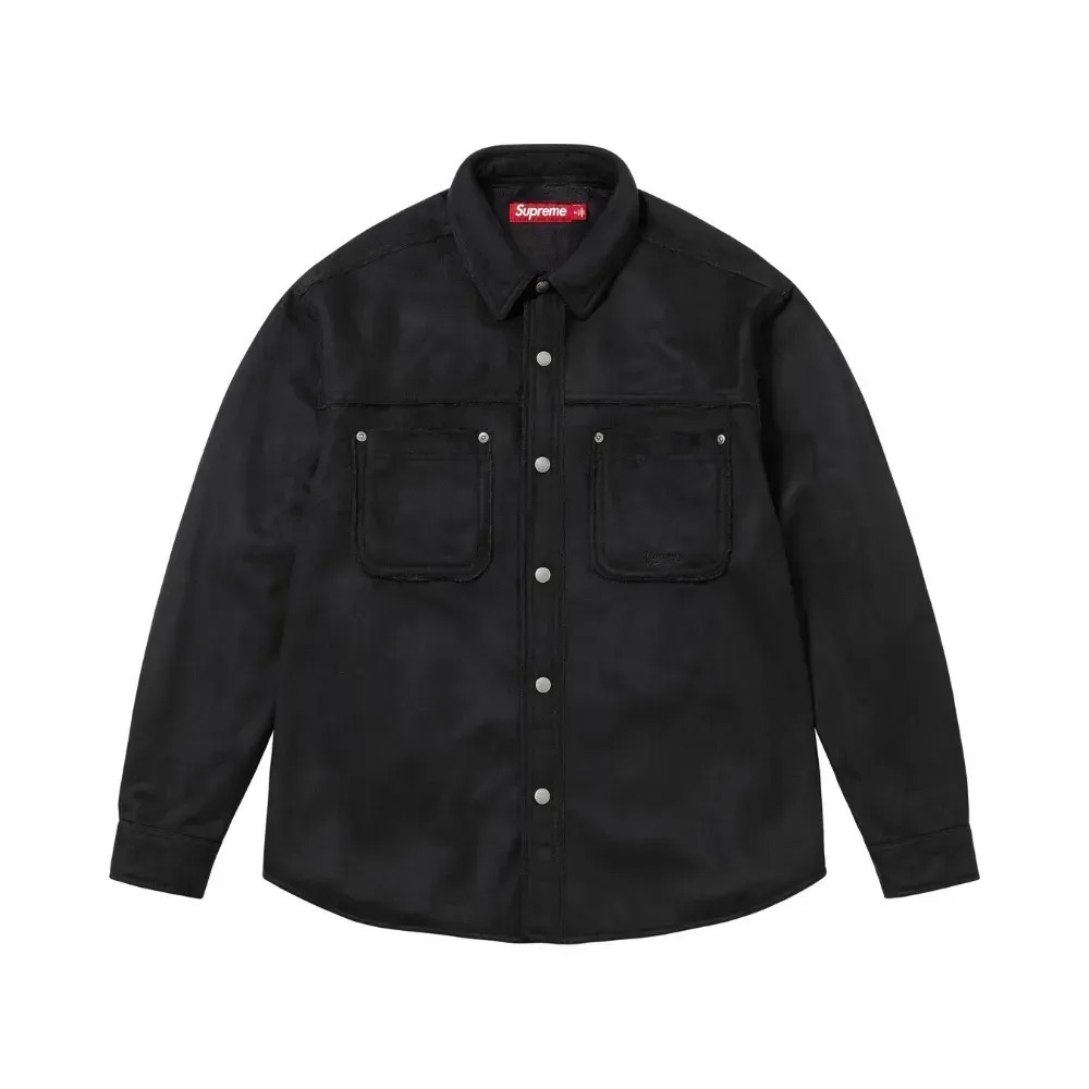 Camisa Supreme Faux Suede Snap Black FW25-W19 — M, Novo