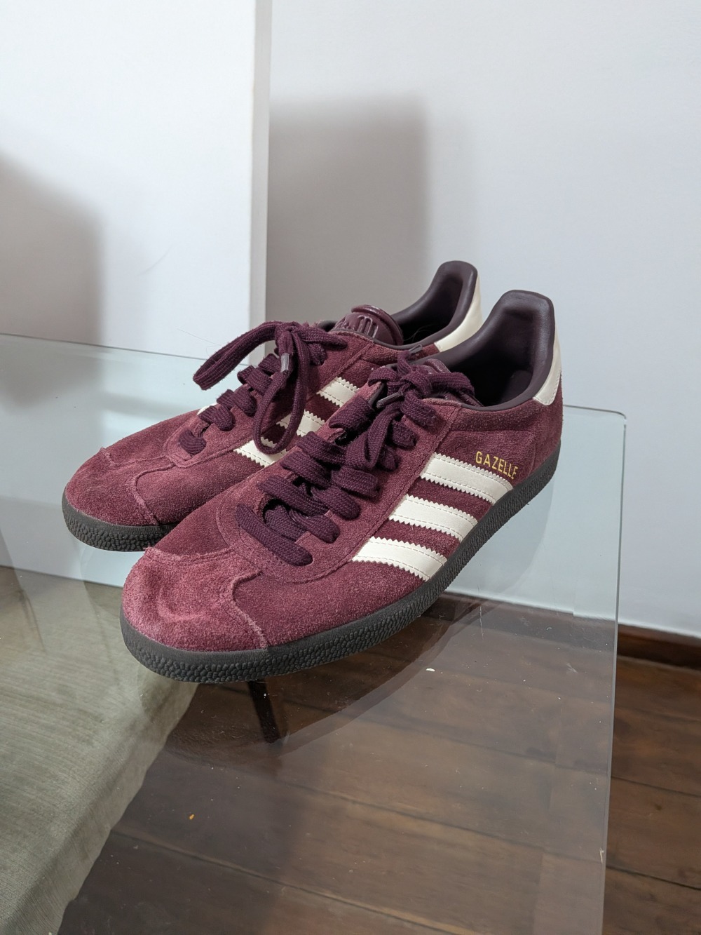 adidas Gazelle Maroon Chalk White