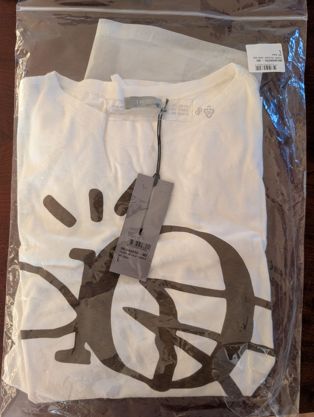 Cactus Jack x Dior Camiseta Oversized White Brown — G, Novo