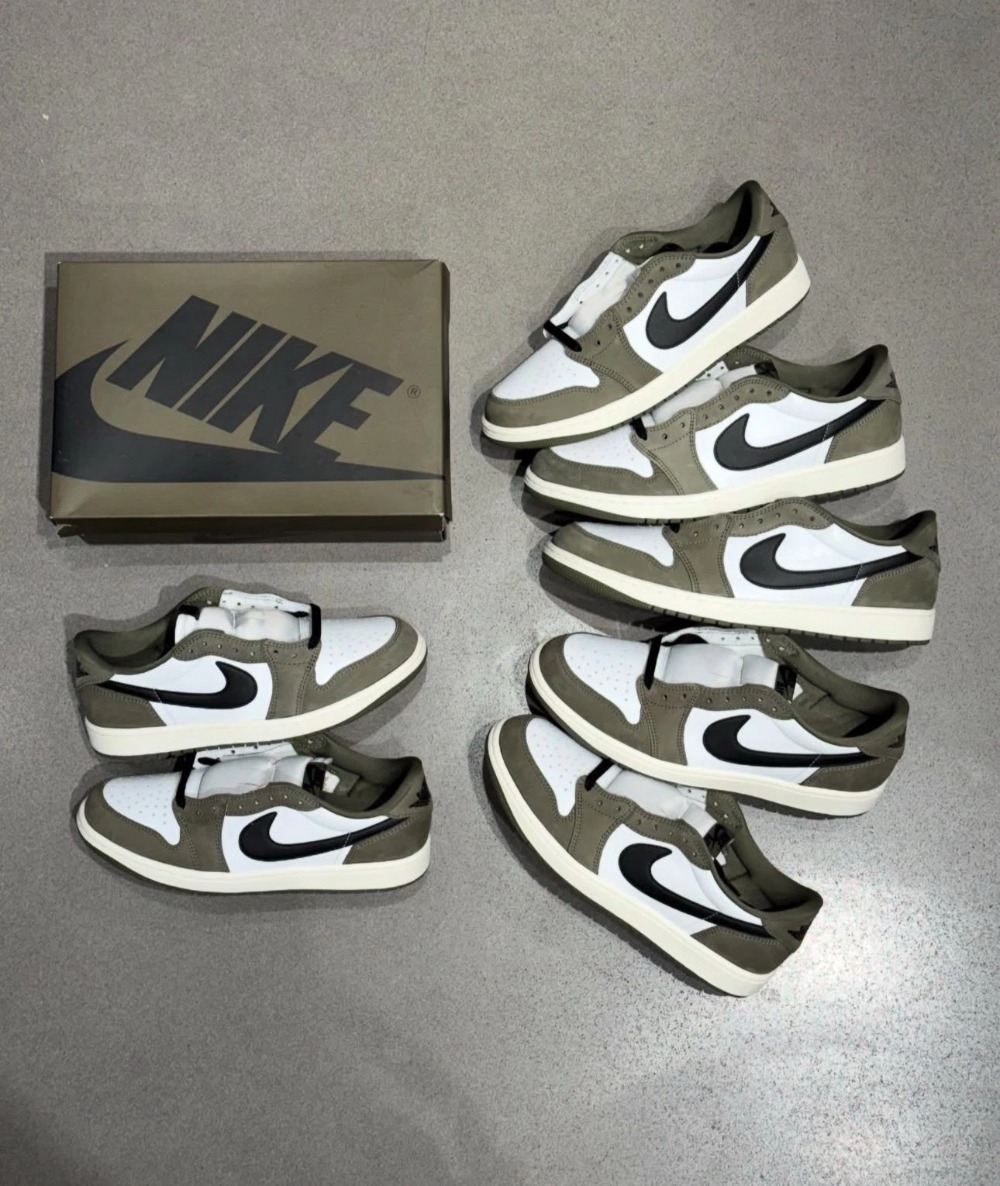 Air Jordan 1 Low OG Medium Olive — 39, Novo