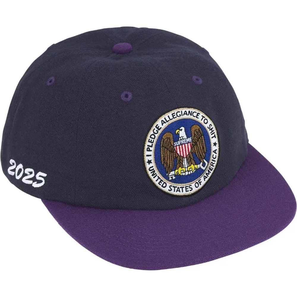 Boné Supreme Pledge Allegiance 6-Panel Navy FW25-W18 — G, Novo