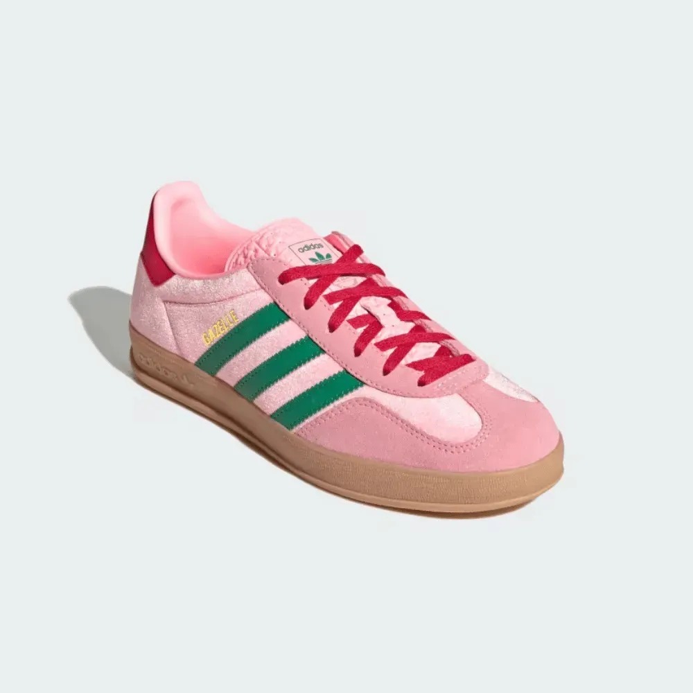 adidas Gazelle Indoor Court Green Glow Pink Gum