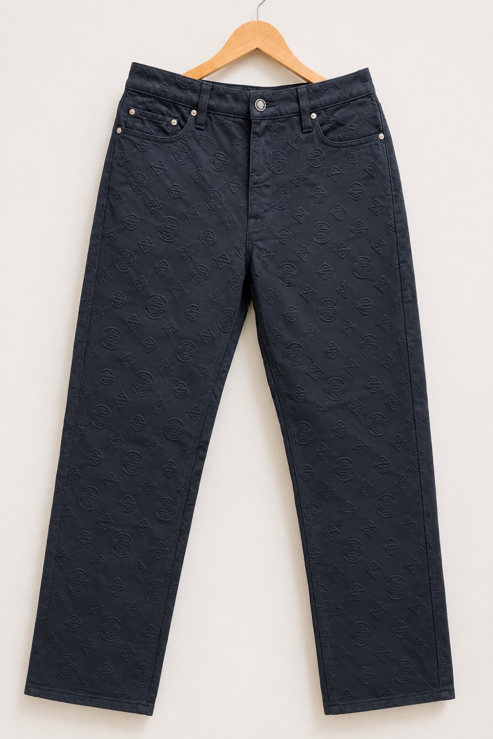 Casablanca Calça Denim Monogram Preto