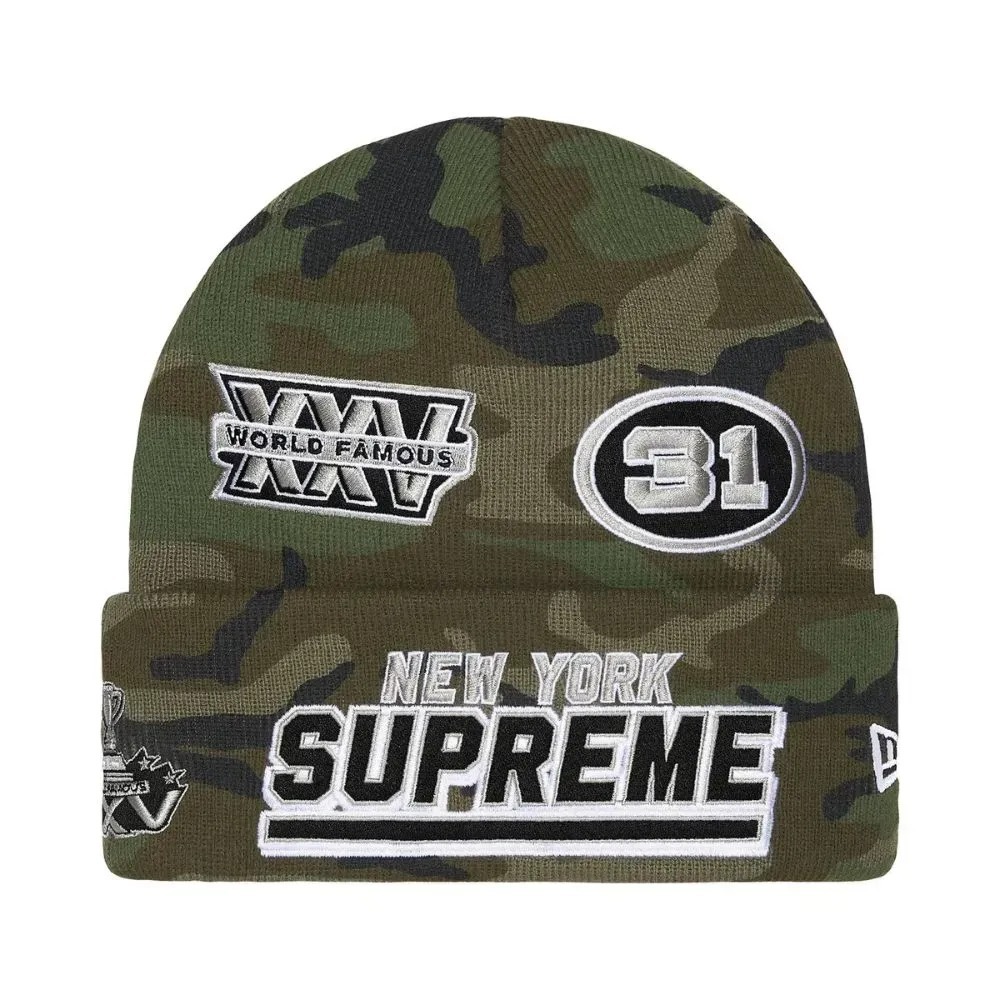 New Era x Supreme Touca Football Woodland Camo FW25-W16 — Único, Novo