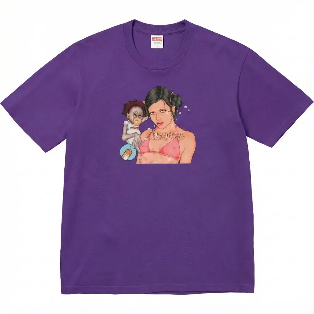 Camiseta Supreme Angel Purple FW25-W17 — G / XG / XXG, Novo
