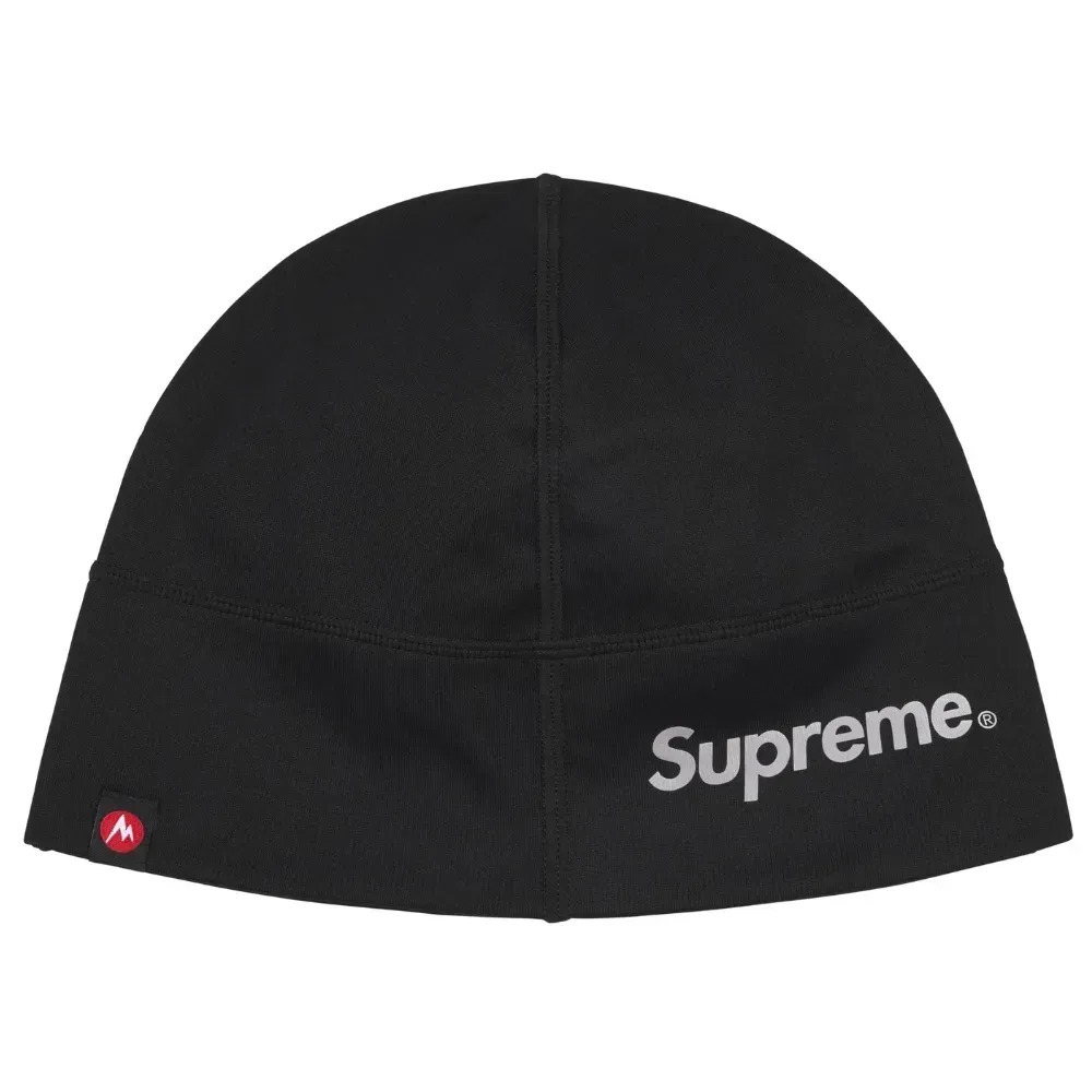 Marmot x Supreme Touca Base Layer Black FW25-W18 — Único, Novo