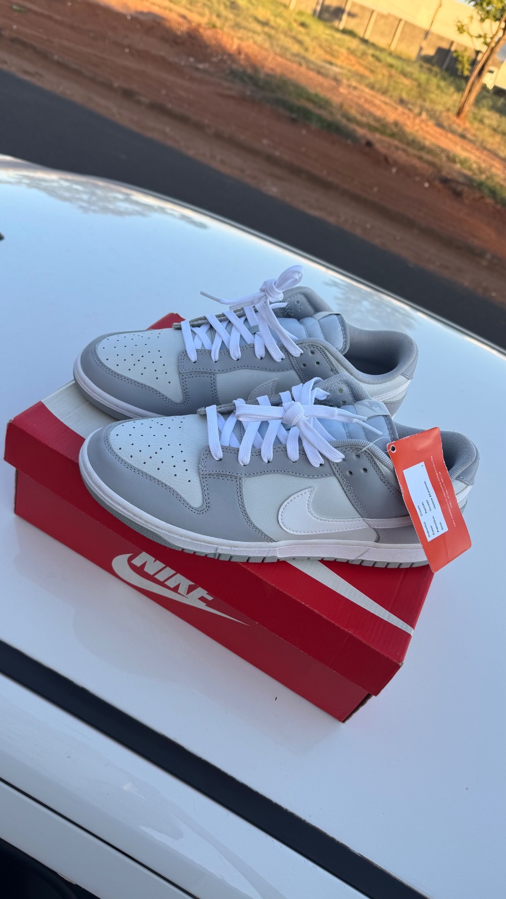 Nike Dunk Low Grey White — 42, Novo