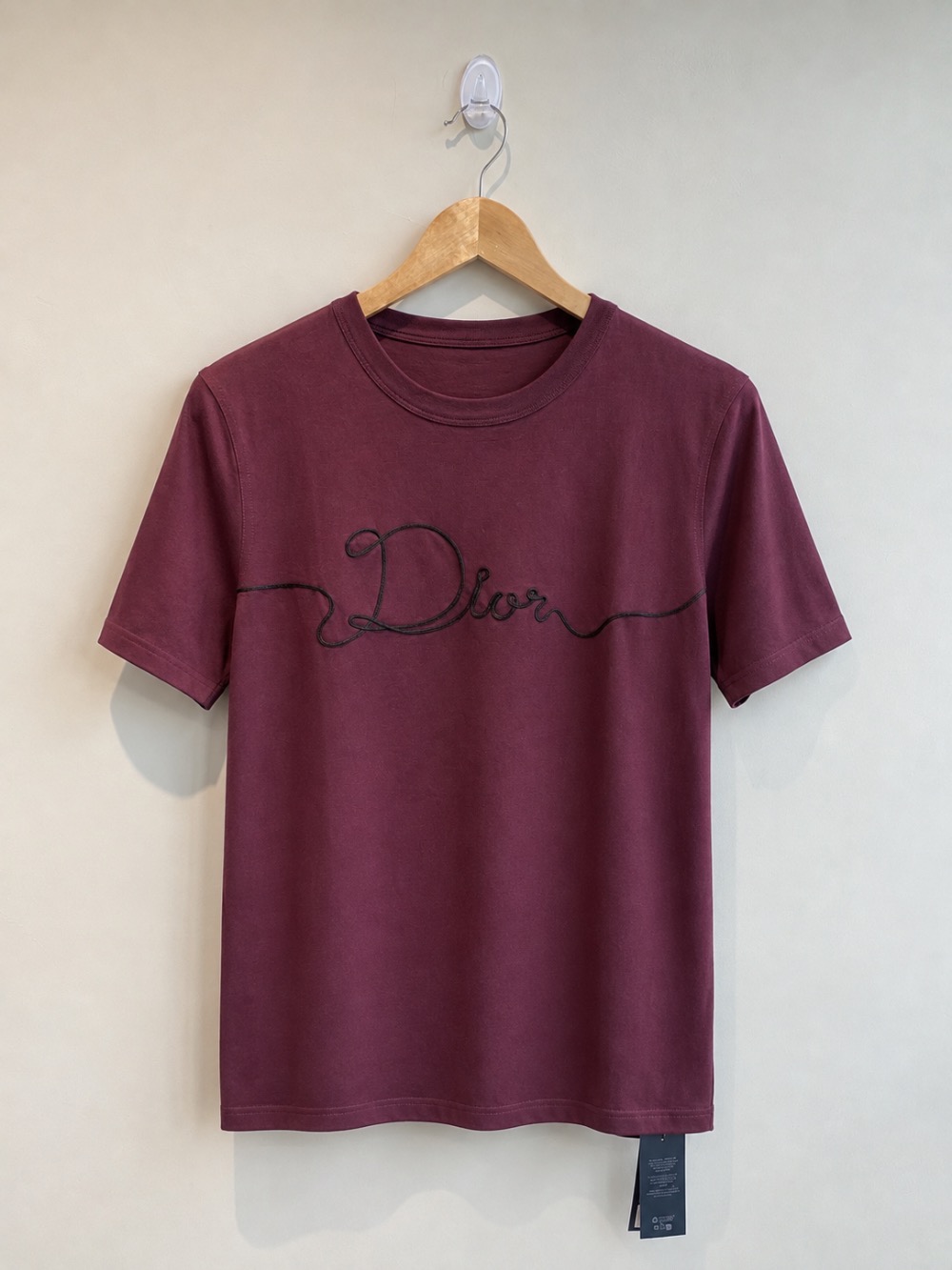 Dior Camiseta Ribbon Bordado Vermelho