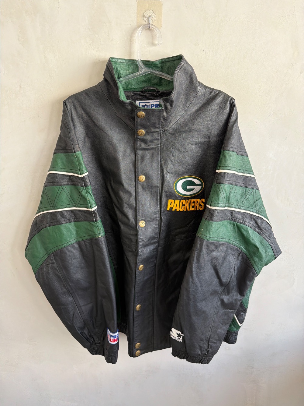 Jaqueta de Couro Starter Vintage Pro Line NFL Green Bay Packers