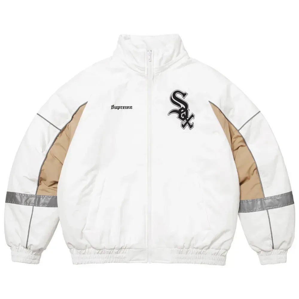 Chicago White Sox x Supreme Jaqueta Stadium White FW25-W17 — P / M / G / XG, Novo