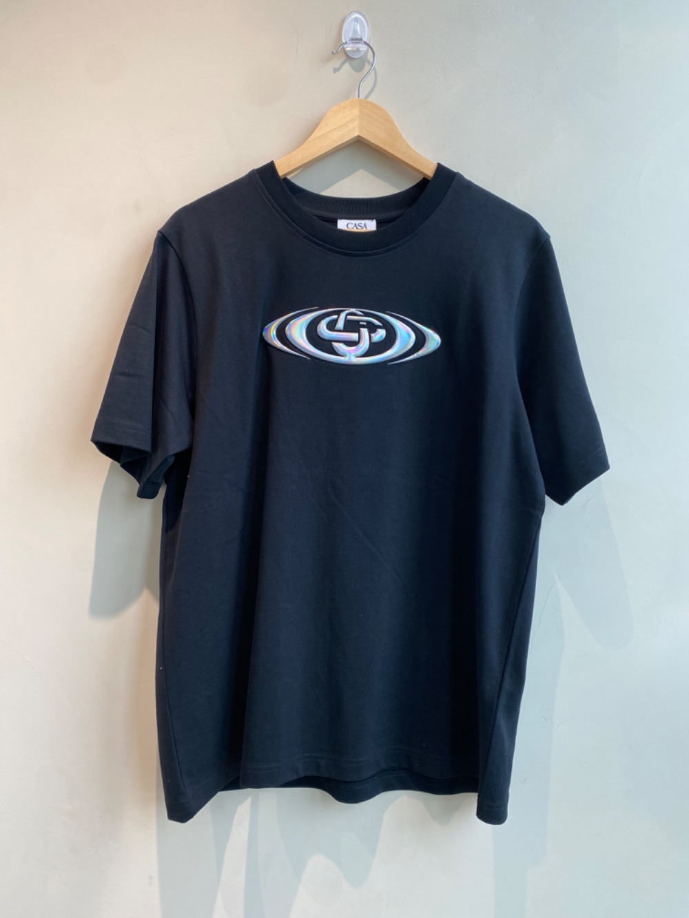 Casablanca Camiseta Warped Logo Preta