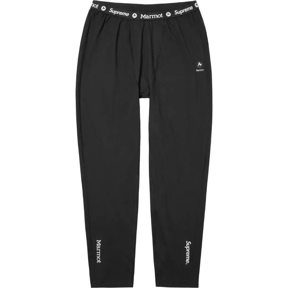 Marmot x Supreme Calça Base Layer Black FW25-W18 — XG, Novo
