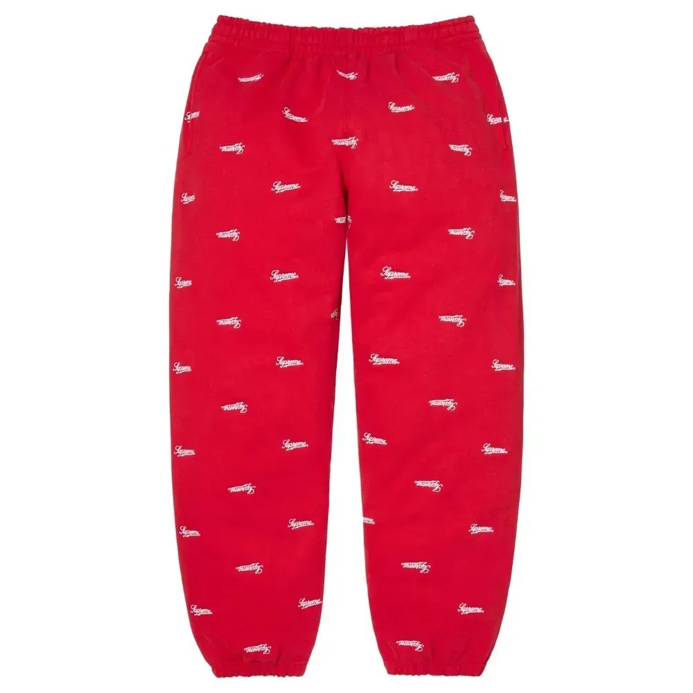 Calça Supreme Repeat Script Red FW25-W18 — M / G, Novo