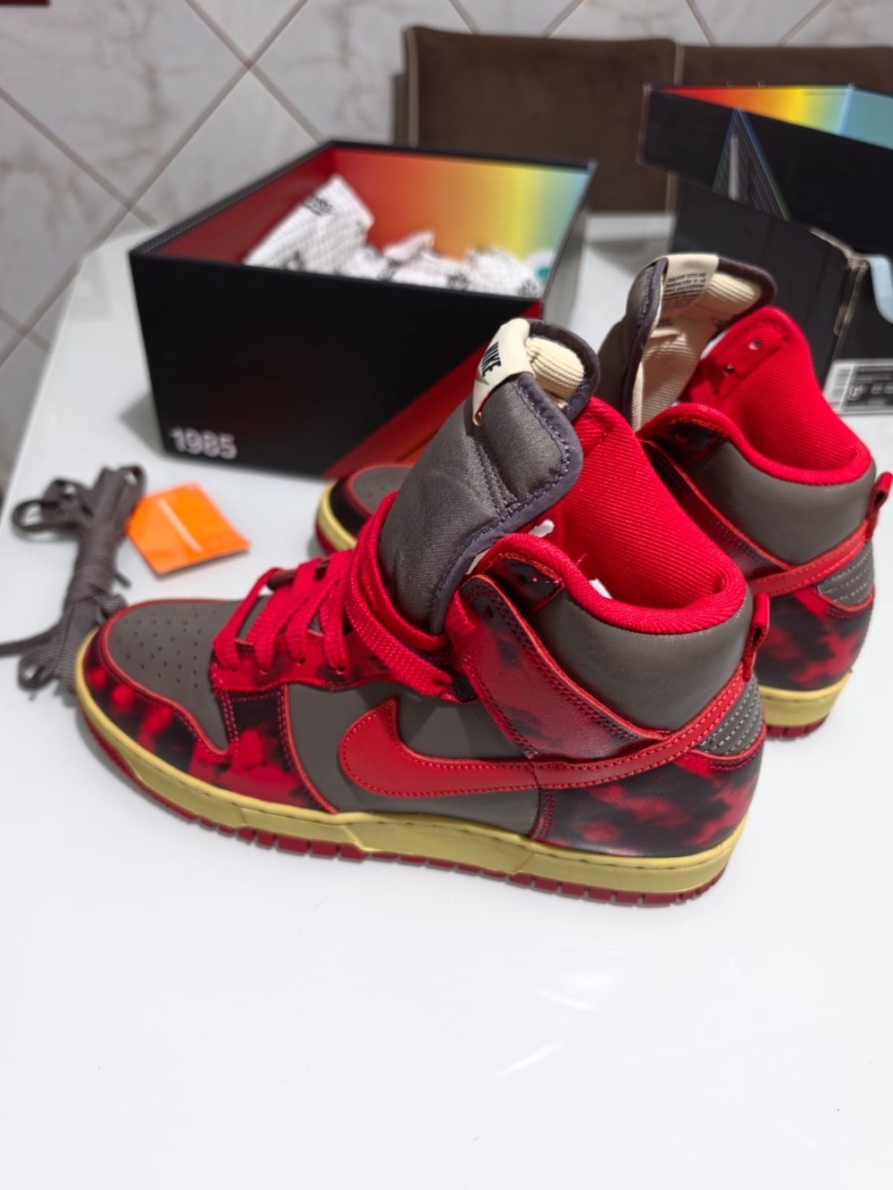 Nike Dunk High 1985 Red Acid Wash
