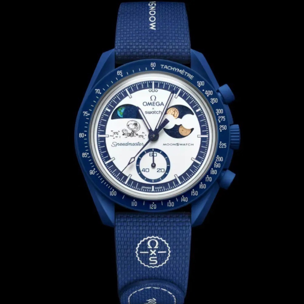 Omega x Swatch Relógio Mission To Earthphase Moonshine Hunters Snoopy Gold — Único, Novo
