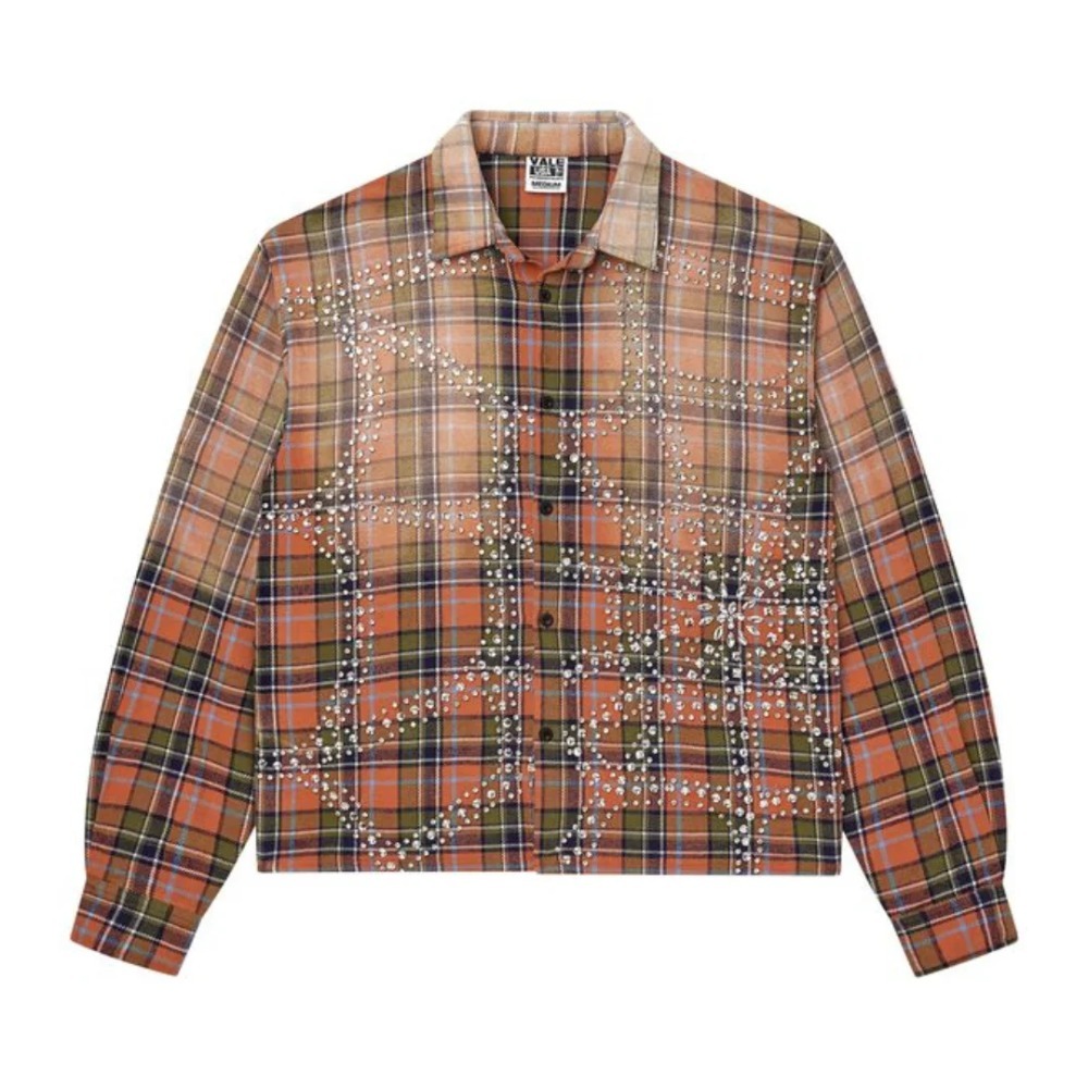 Camisa Vale Lives Forever Pumpkin Patch Flannel Orange Green — M, Novo