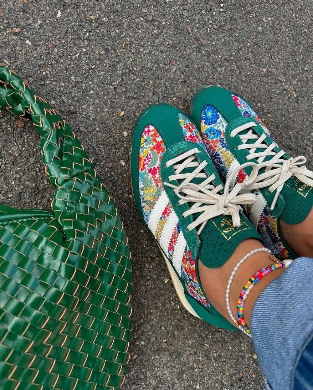Liberty London x adidas SL 72 OG Collegiate Green Cream White Gum