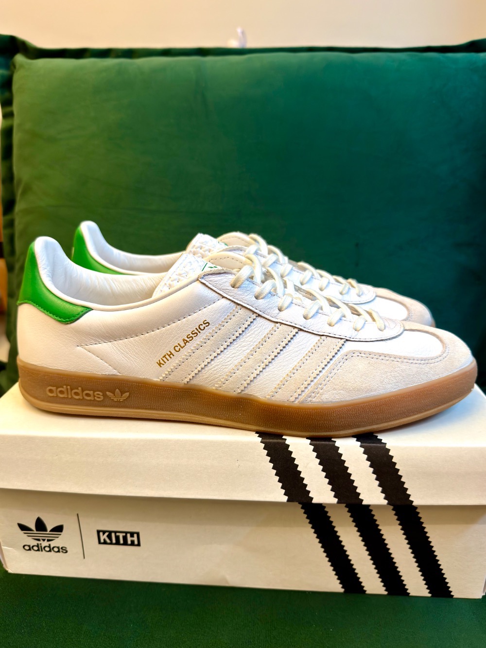 Kith x adidas Gazelle Indoor White Green