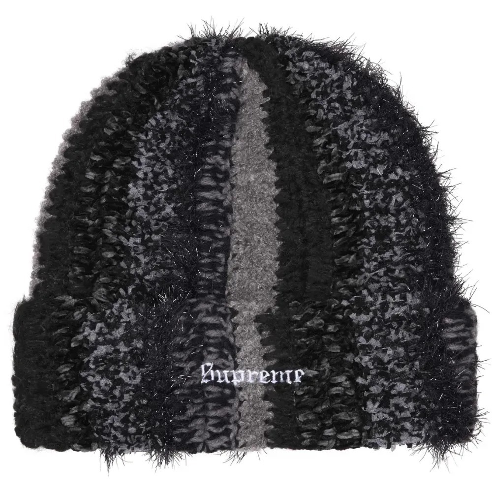 Touca Supreme Tinsel Stripe Black FW25-W13 — Único, Novo