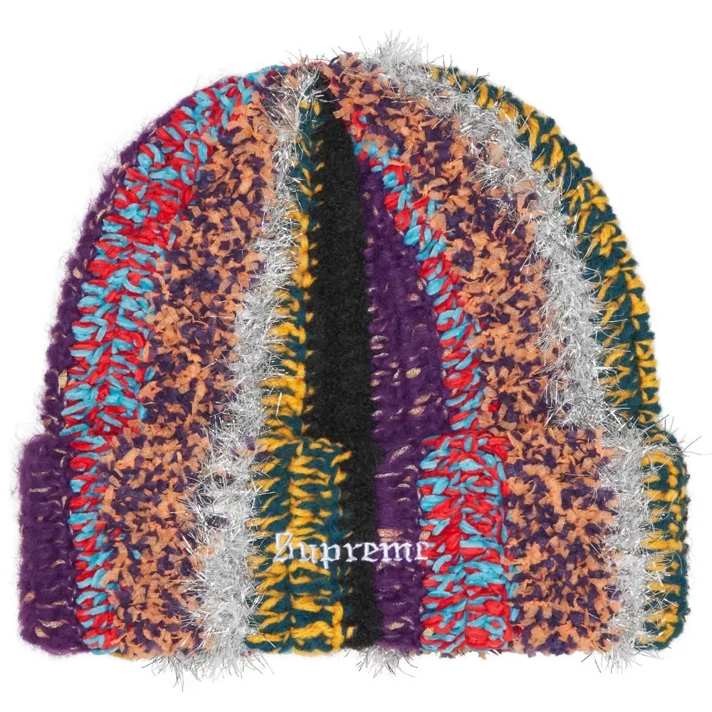 Touca Supreme Tinsel Stripe Multicolor FW25-W13 — Único, Novo
