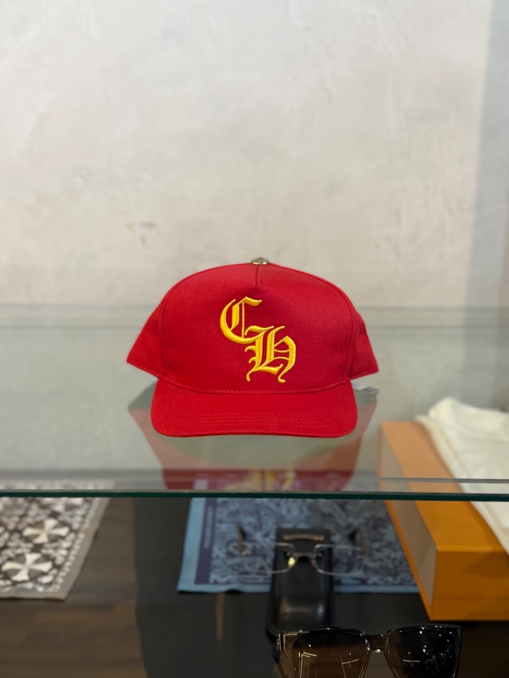Boné Chrome hearts ch Baseball Red wellow